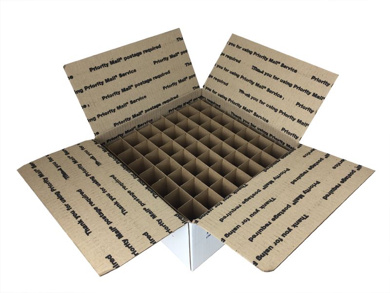 Chipboard Box Dividers 49 Cells for 2 oz (60ml) Boston Round (100 pack) for  eLiquid Vape Juice, Essential Oils, Cosmetics etc. Fits inside any 12 x 12